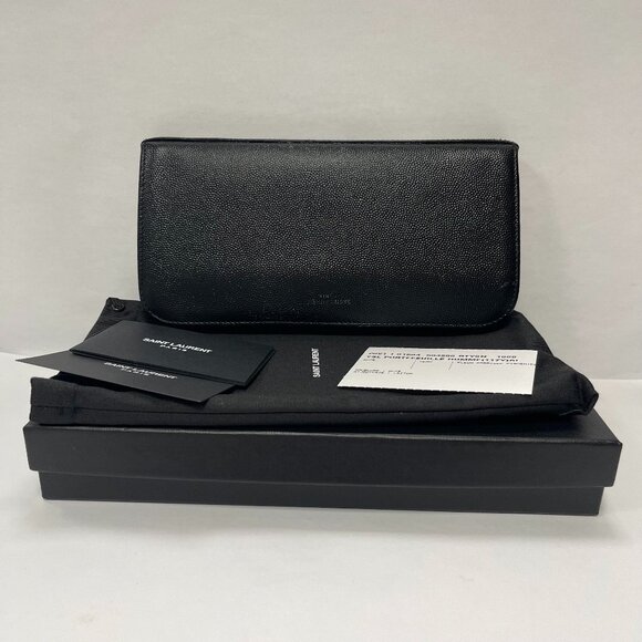 Saint Laurent 2021 Black Leather Continental Wallet - Preowned
